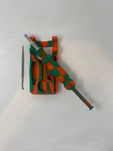 Silicone Nectar Kit w/Honey Straw Dab Tool Titanium Nail - Green & Orange