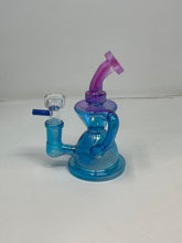 Beautiful Iridescent Light Blue and Pink 5" Thick Glass Bong