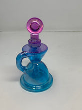 Beautiful Iridescent Light Blue and Pink 5" Thick Glass Bong