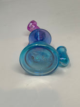 Beautiful Iridescent Light Blue and Pink 5" Thick Glass Bong