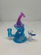 Beautiful Iridescent Light Blue and Pink 5" Thick Glass Bong