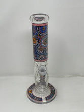 10" Thick Glass Straight Bong with Beautiful mandala myriad design