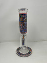 10" Thick Glass Straight Bong with Beautiful mandala myriad design