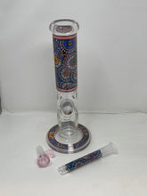 10" Thick Glass Straight Bong with Beautiful mandala myriad design