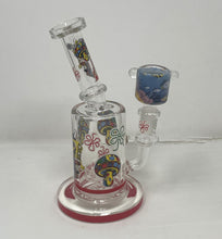 7" Thick Glass Bong with Shower Perc Sponge Cartoon Design