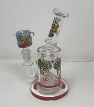 7" Thick Glass Bong with Shower Perc Sponge Cartoon Design