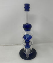 Unique Design 11" Thick Glass Rig Shower Perc. Blue Diamond Bowl