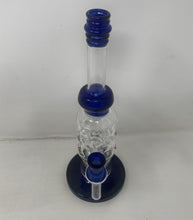 Unique Design 11" Thick Glass Rig Shower Perc. Blue Diamond Bowl