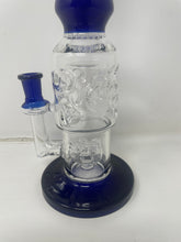 Unique Design 11" Thick Glass Rig Shower Perc. Blue Diamond Bowl