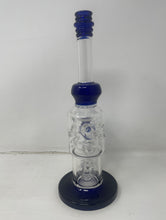 Unique Design 11" Thick Glass Rig Shower Perc. Blue Diamond Bowl