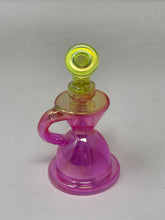 Beautiful Iridescent Light Green and Pink 5" Thick Glass Bong