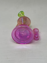 Beautiful Iridescent Light Green and Pink 5" Thick Glass Bong