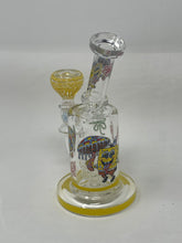 7" Thick Glass Bong with Shower Perc Sponge Cartoon Design