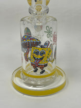 7" Thick Glass Bong with Shower Perc Sponge Cartoon Design