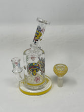 7" Thick Glass Bong with Shower Perc Sponge Cartoon Design