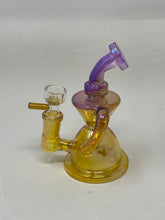 Beautiful Iridescent Purple and  Gold 5" Thick Glass Bong