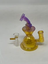 Beautiful Iridescent Purple and  Gold 5" Thick Glass Bong
