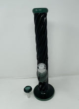 Thick Forest Green Twisted Glass 16" Straight Bong