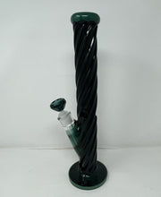 Thick Forest Green Twisted Glass 16" Straight Bong