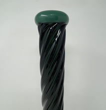Thick Forest Green Twisted Glass 16" Straight Bong