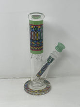 10" Thick Glass Straight Bong with Beautiful Mandala myriad design