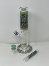 10" Thick Glass Straight Bong with Beautiful Mandala myriad design