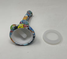 7" Silicone Detachable Unbreakable Beaker Bong Graphic Design with Bowl