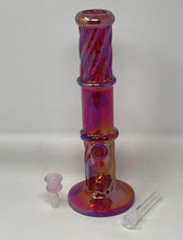 Beautiful Ruby Red Dazzling Thick Twisted 12.5" Straight Water Pipe 8 arm tree percolator