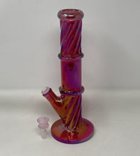 Beautiful Ruby Red Dazzling Thick Twisted 12.5" Straight Water Pipe 8 arm tree percolator