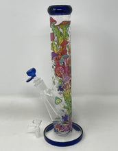 Multi Mushroom Design 14" Straight Thick Glass Water Pipe Bong - 2 bowls