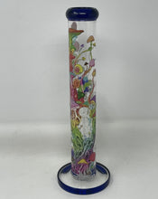 Multi Mushroom Design 14" Straight Thick Glass Water Pipe Bong - 2 bowls