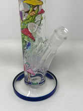 Multi Mushroom Design 14" Straight Thick Glass Water Pipe Bong - 2 bowls