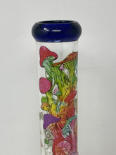 Multi Mushroom Design 14" Straight Thick Glass Water Pipe Bong - 2 bowls