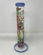 Multi Mushroom Design 14" Straight Thick Glass Water Pipe Bong - 2 bowls