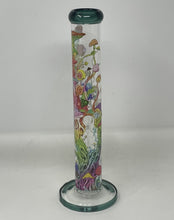 Multi Mushroom Design 14" Straight Thick Glass Water Pipe Bong - 2 bowls