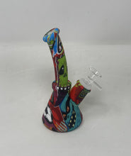 7" Silicone Detachable Unbreakable Beaker Bong Graphic Design with Bowl