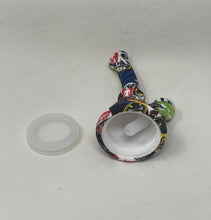 7" Silicone Detachable Unbreakable Beaker Bong Graphic Design with Bowl