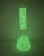 Best 14" Thick Heavy Glass Beaker Bong Glow in the Dark Skulls