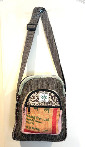 Multi Pocket Crossbody Bag Purse Made From Pure Hemp