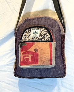 Multi Pocket Crossbody Bag Purse Made From Pure Hemp