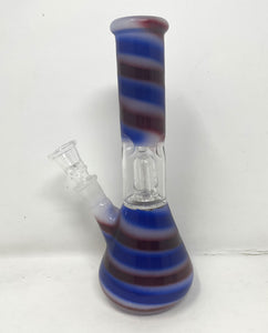 8" Beaker Dome Percolator Glass Bong Ice catchers Slide Stem with Bowl