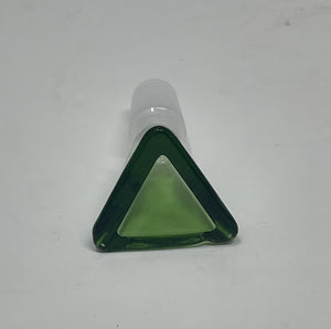 14MM Male Thick Transparent Green Glass Triangle Bowl