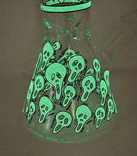 Collectible Best 8" Thick Glass Beaker Bong Glow in the Dark Skulls