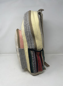 All Natural Pure Hemp Handmade Multi Pocket Large Laptop Backpack
