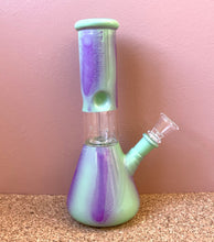 8" Glass Beaker Bong Dome Perc Ice Catchers Slide in stem with Bowl