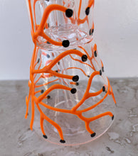 Thick Glass 8" Beaker Dome Shower Perc with Unique Orange Design