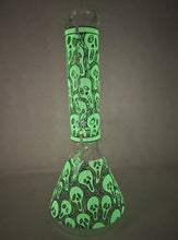 Best 14" Thick Heavy Glass Beaker Bong Glow in the Dark Skulls