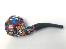 Cartoon Design Silicone 5.5" Sherlock Hand Pipe with 9 hole Glass Bowl