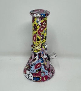 Collectible 6" Beaker Bong, Grinder, Metal Hand Pipe Day of the Dead Set