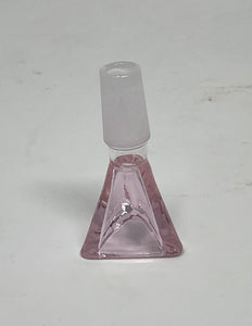 14MM Male Thick Transparent Pink Glass Triangle Bowl